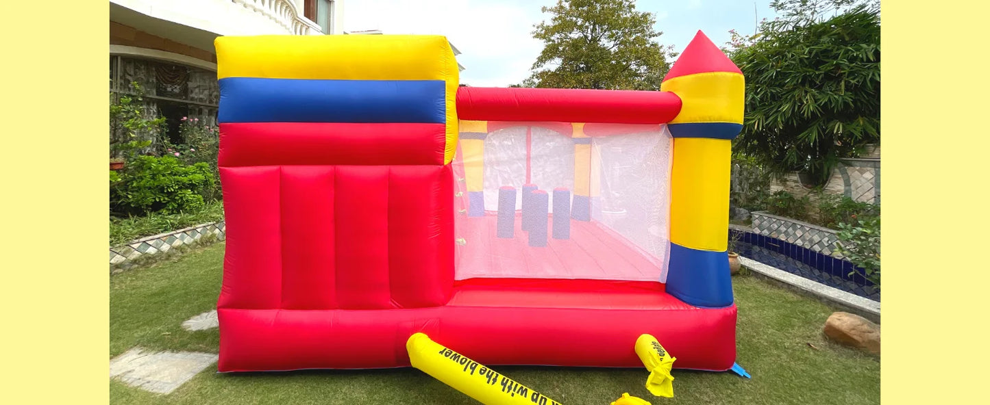 KF Bounce House with Slide Commercial Bouncy Castle for Age 8-12 Inflatable Bounce House with Blower for Outdoor Party
