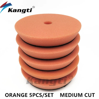 Kangti Car Polishing Pad Kit 3 Inch Self-Adhesive Buffing Wheel Car Detailing Waxing Sponge Pads Auto Care Cleaning Tool