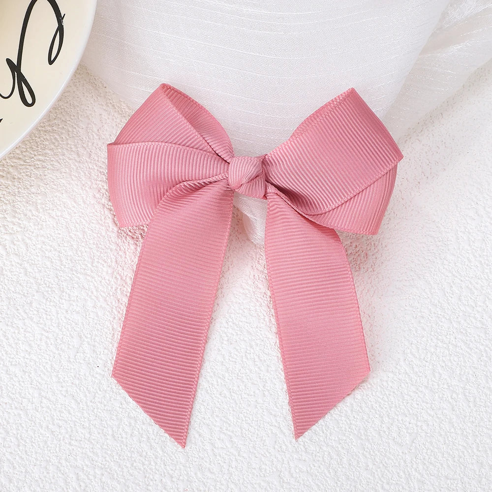 1pcs 3.6'' Solid Color Bowknot Hair Clips For Baby Girls Classic Bows Hairpins Cute Barrettes Headwear Kids Hair Accessories