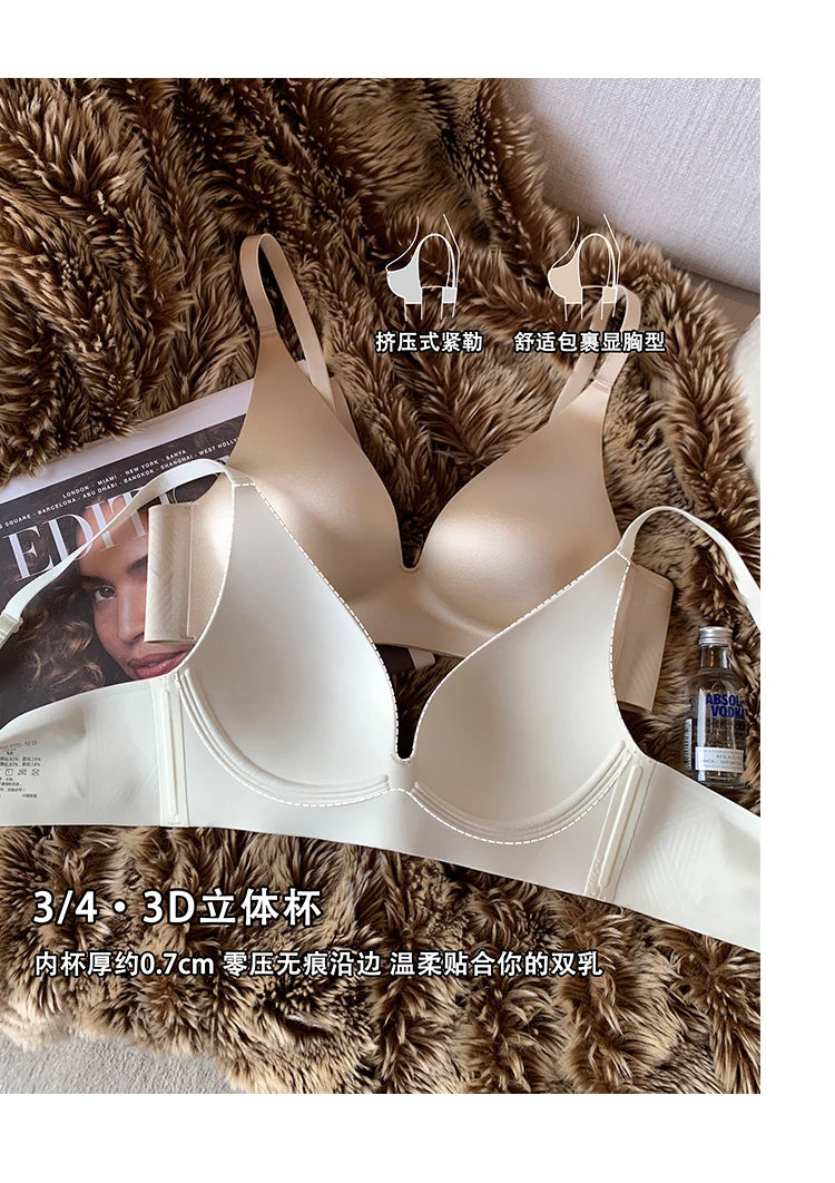 Satin Bralette Slip for Small Bust Women Seamless One Piece Wireless Support Anti Sagging Comfort Everyday S-XL MOYISU Sexy AB