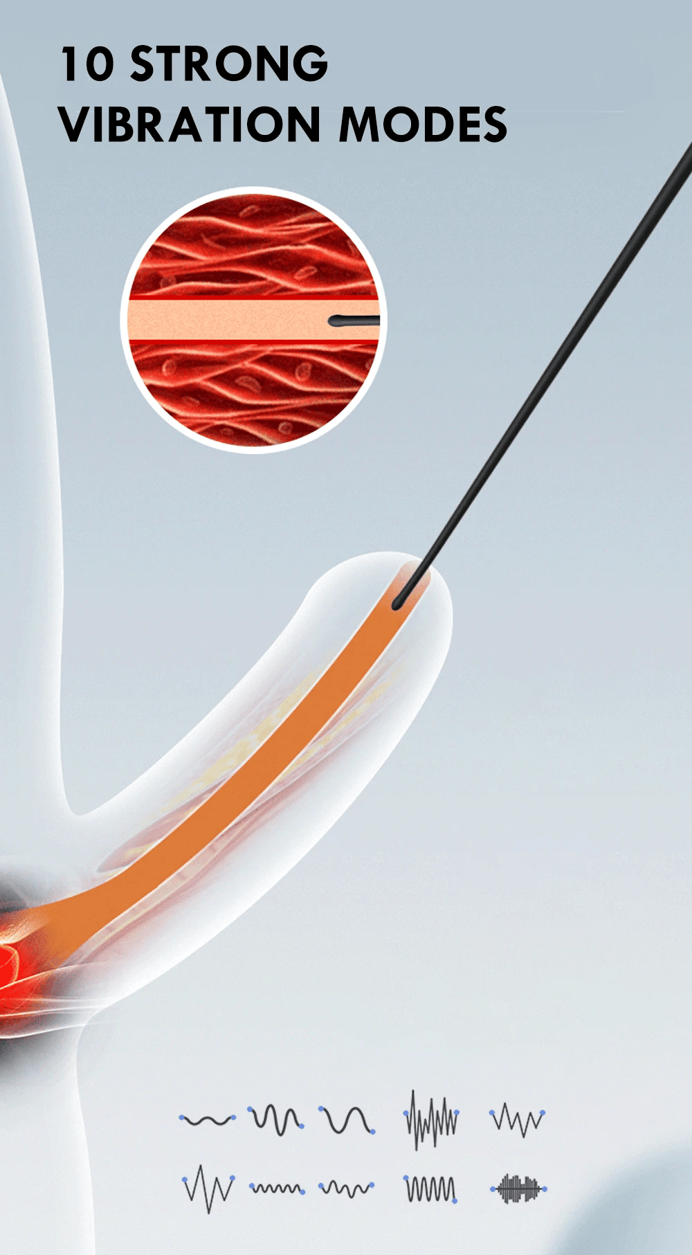 10 Frequency Urethral Vibrator Catheter Penis Plug Sex Toy for Men Vibrating Urethral Plug Penis Insertion Urethra Sound Dilator