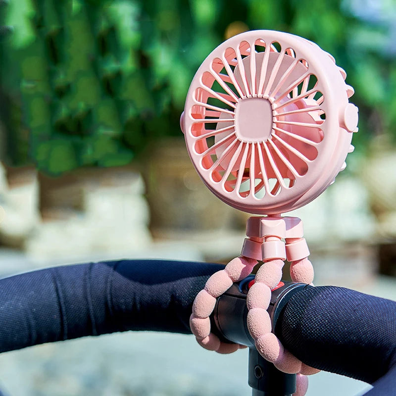 Mini Clip On Fan for Car Seat Crib Baby Stroller Fan Handheld Rechargeable USB Fan Small Cooling Fans Baby Stroller Accessories