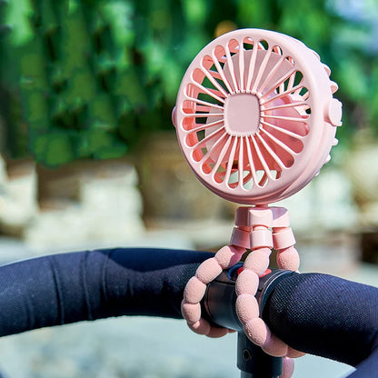 Mini Clip On Fan for Car Seat Crib Baby Stroller Fan Handheld Rechargeable USB Fan Small Cooling Fans Baby Stroller Accessories