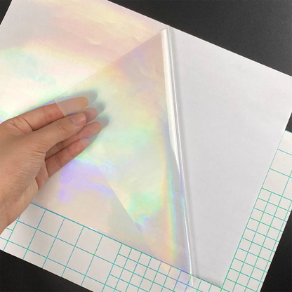20 Sheets 6 Style A4 Holographic Cold Laminating Film Clear Waterproof Self-Adhesive Vinyl Sticker Paper 8.3x11.7 Inch