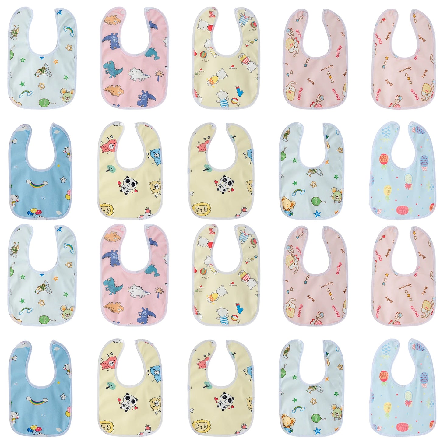10/20pcs Baby Bib Set for Boys & Girls Breathable Baby Feeding Bibs Skin-friendly Drool Bib Set Drooling and Teething Bibs