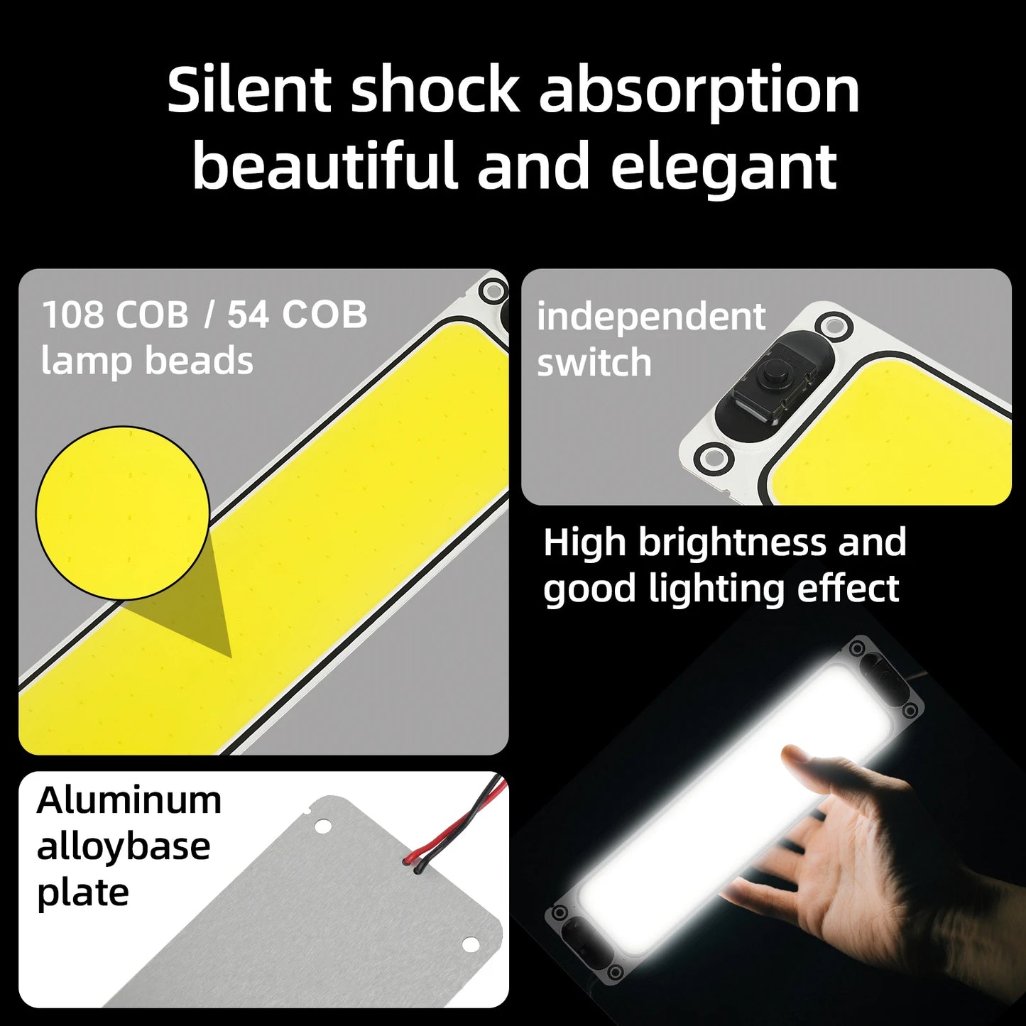 2~1PCS Ultra-bright LED Light Source with Switch Chip Reading Night Light 12-90V Interior Light Ceiling Lamp Car Camper Boat