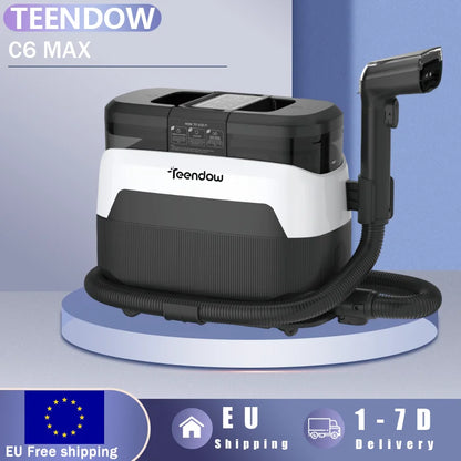 Teendow C6 MAX Powerful 3-in-1 Upholstery & Carpet Cleaner – 1650W Steam, 12000Pa Suction, Dual Tanks, Pet-Friendly Design