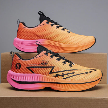 Brand Men's Carbon Plate Running Shoes Soft Cushion Shock Absorbing Sports Shoes Unisex Sneakers Light Anti-Slip Training Shoes