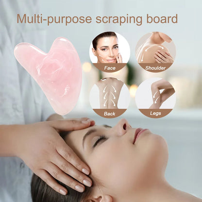 Heart Shape SPA Massage Beeswax Scraping Massage Scraper Face Massager Acupuncture Guasha Board Massager For Face Pulling Skin