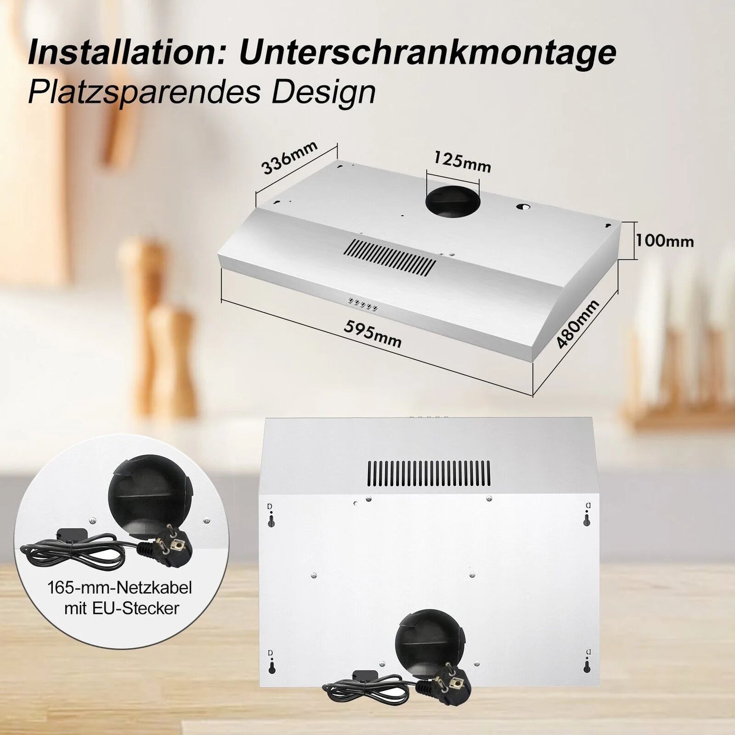TopStrong 60cm Under-Cabinet Exhaust Air Recirculating  LED Extractor Hood TF2360A3-AC-12