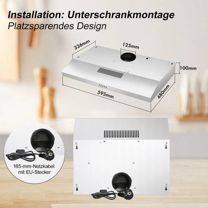 TopStrong 60cm Under-Cabinet Exhaust Air Recirculating  LED Extractor Hood TF2360A3-AC-12