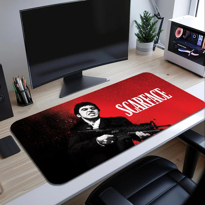 S-Scarface Tony Montana Mouse Pad Large Desk Mat Keyboard Ergonomic Office Rubber PC Non-slip Anti-fray Home Custom Best Price