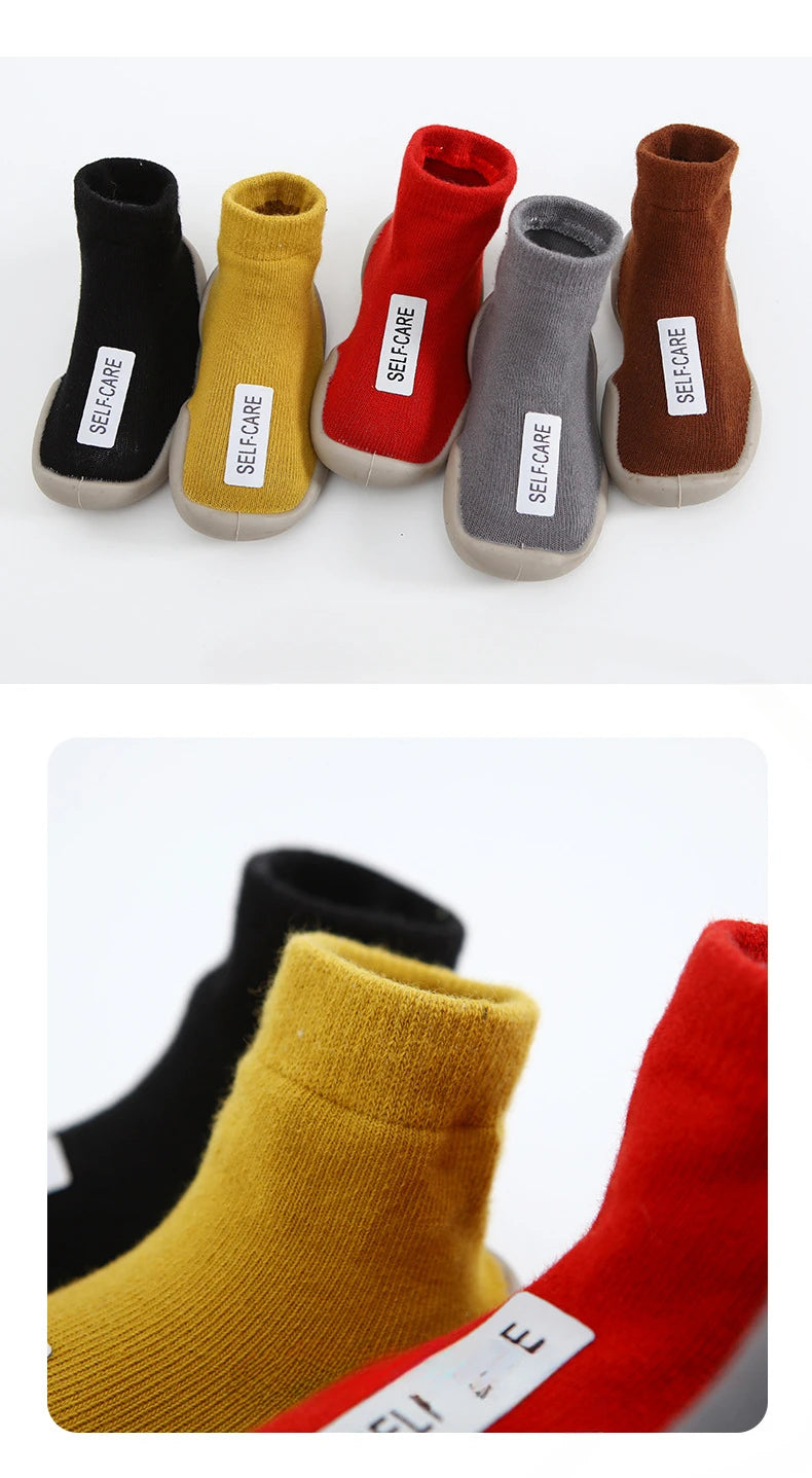 Aikidsay Baby First Socks Shoes Toddler Walker Infant Boys Girls Rubber Soft Sole Floor Barefoot Baby Casual Shoes Knit Booties