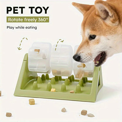 2026 New Cat Dog Pet Puzzle Feeder Snack Slow Food Dispenser Rotating Leaky Food Entertainment Toy Bite Resistant And Detachable