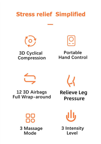 JinKairui Electric Pneumatic Leg Massager Extended Version for Deep Relaxation of Thighs, Calves and Feet with Remote Control