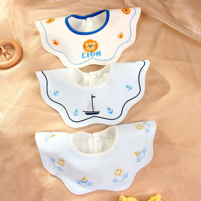 Cute Embroidery Cotton Baby Bibs Autumn New Infant Bib Newborn Burp Cloths for Kids Boy Girl Spring Soft Feeding Saliva Towel