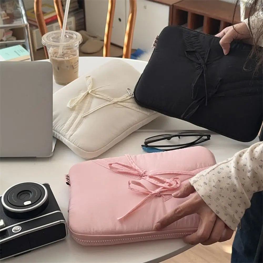 New 11/13/15.6 inch Laptop Sleeve Case Shockproof Bowknot Notebook Cover Ultra Thin Large Capacity Tablet Protective Pouch