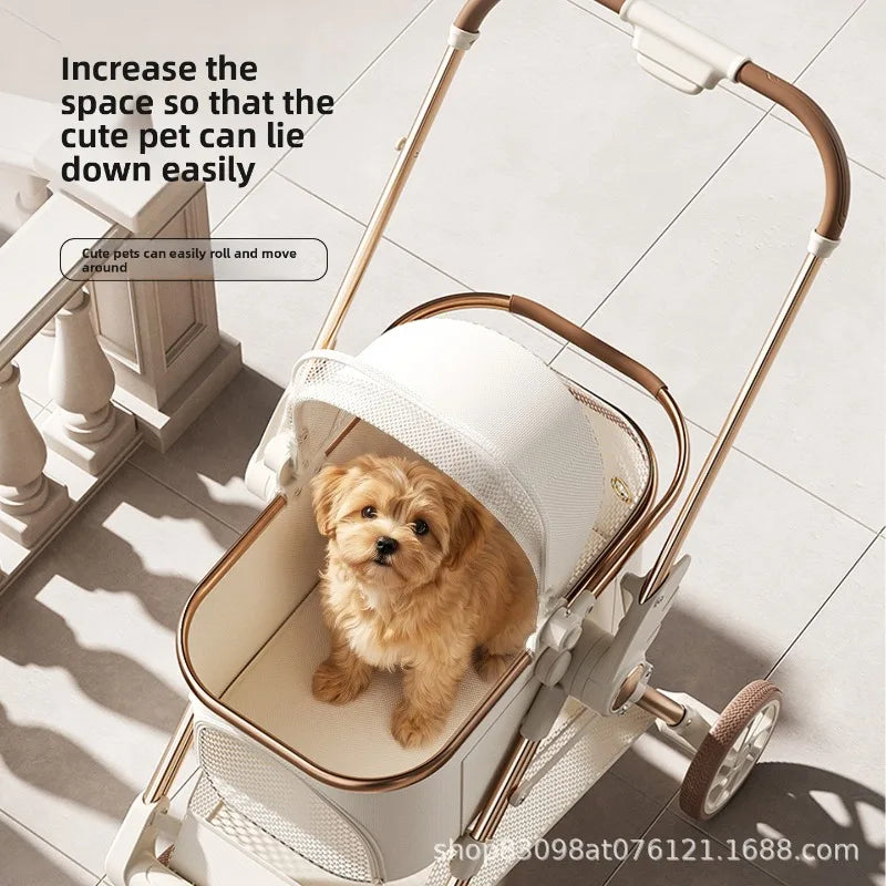 Pet Stroller Lightweight Foldable Portable Detachable Carrier Small Dogs Cats Walking Cart Dog Stroller Pettroller Dog Trolley