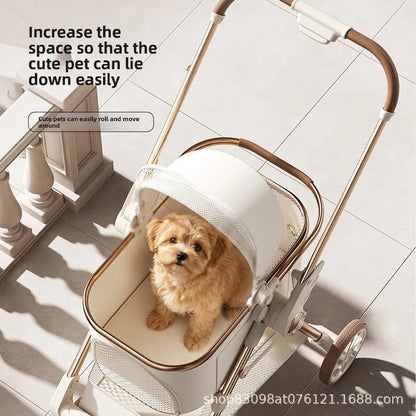 Pet Stroller Lightweight Foldable Portable Detachable Carrier Small Dogs Cats Walking Cart Dog Stroller Pettroller Dog Trolley