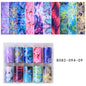 10 Patterns New Metal Nail Foils for Transfer Paper Stickers Floral Chameleon Nails Wraps DIY Water Marble Nail Art Decorations