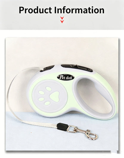 3M/5M Automatic Retractable Dog Leash ABS and Nylon Material Anti-Slip Handle for Puppy Small Medium Dogs Cat Outdoor Walking