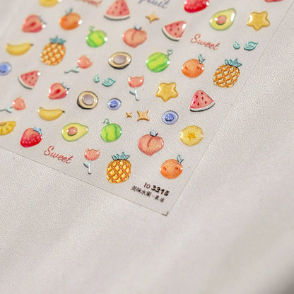 Line Flower Powder Blusher Love Heart High Quality Jelly Series Adhesive Nail Sticker Nail Art Decoration Decals Design T-2830