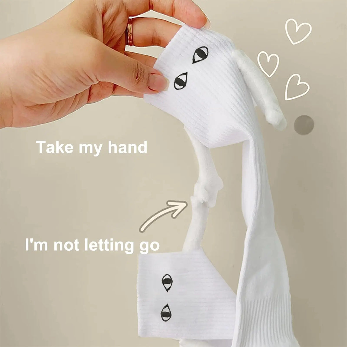Fashion Magnetic Holding Hands Socks All-match High Elastic Couple Socks For Spring Home Mid Tube Socks Breathable Sports