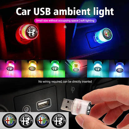 For Alfa Romeo Mini USB LED Car Light Auto Interior Atmosphere Light Emergency Lighting Light 159 Giulietta Giulia 147 Mito 156