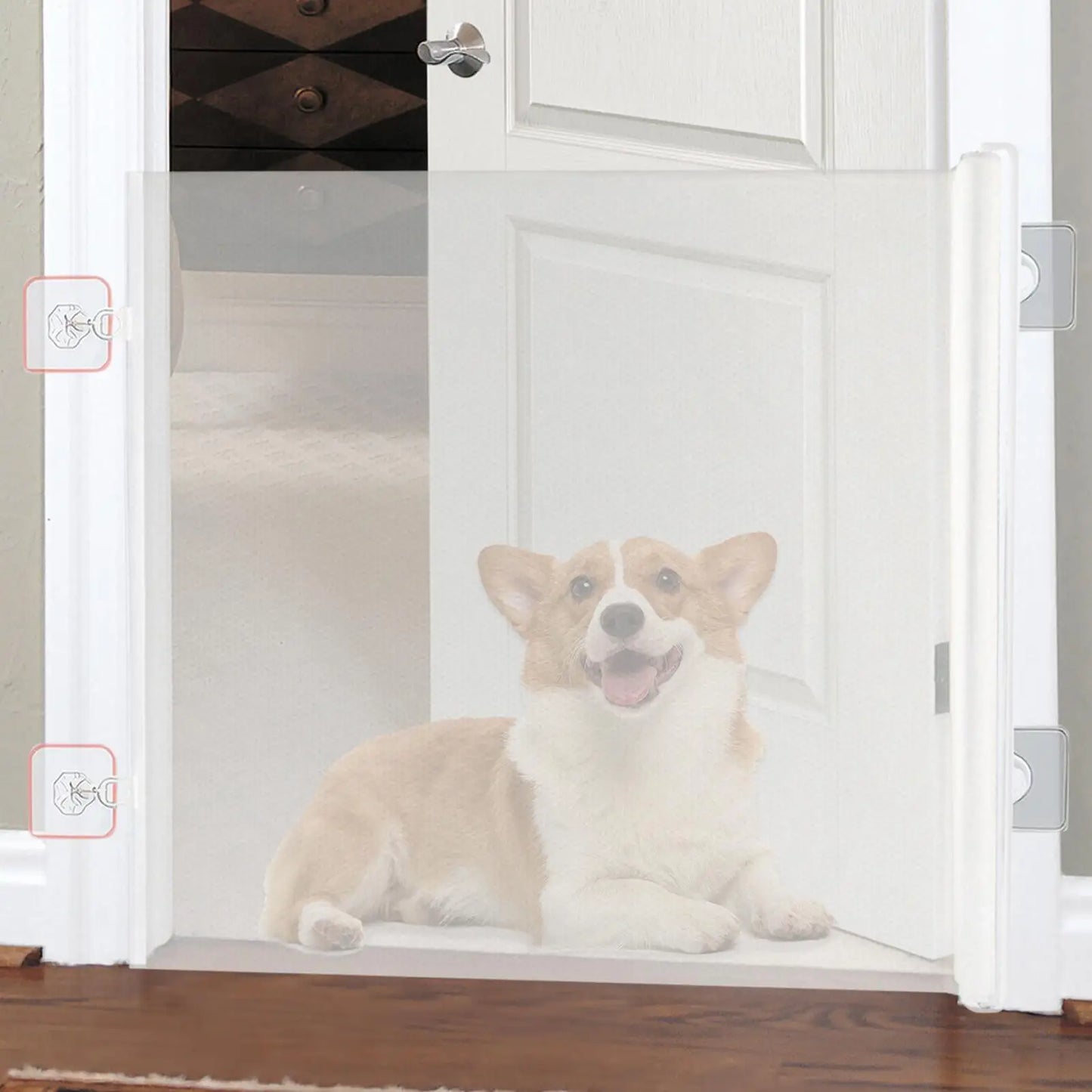 Dog Gate Indoor Puppy Gate Retractable Dog Fence Wide Barrier No Drilling Screen Pet Supplies Child Safety for Hallways Stairs