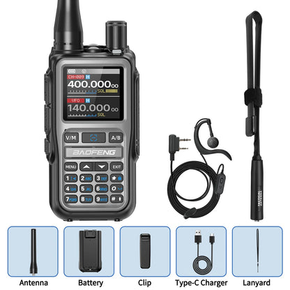 Baofeng UV-5R Mini Walkie Talkie Bluetooth Programming APP Long Range 999 Channels Radio With Protective Case Tactical Antenna