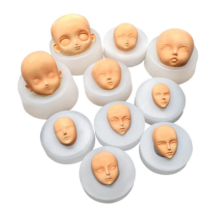 Elf silicone Q version face face mold ultra-light clay soft pottery face mold bjd silicone fairy ears baby face