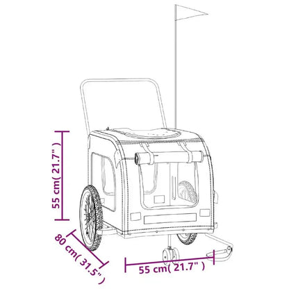 Bicycle Dog Trailer – Sturdy Steel Frame with Oxford Fabric, Weather-Resistant PVC Window & Ventilated Interior faltbar platzsparend leichtes Aluminiumgestell mit Netzgitter für gute Belüftung Hundebuggy mit Sonnenschutz