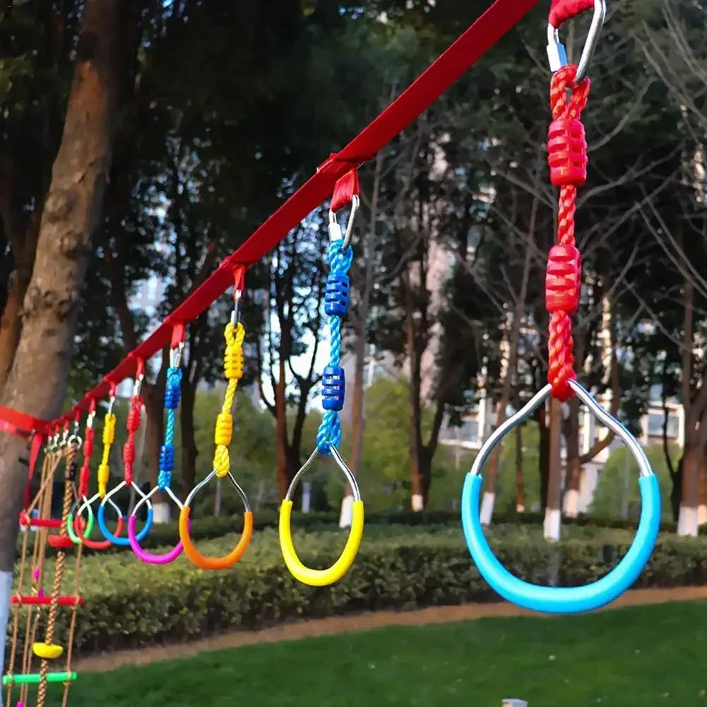 Children's Outdoor Gymnastics Rings Climbing Short Rope Horizontal Bar Children's Grip Strength Training Children's Fitness Toys