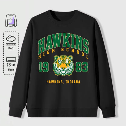 Hawkins 1983 Mighty Tiger Pullover For Men Autumn Oversize Long Sleeve Casual All-Match Clothing Unisex O-Neck Fashion Retro Top
