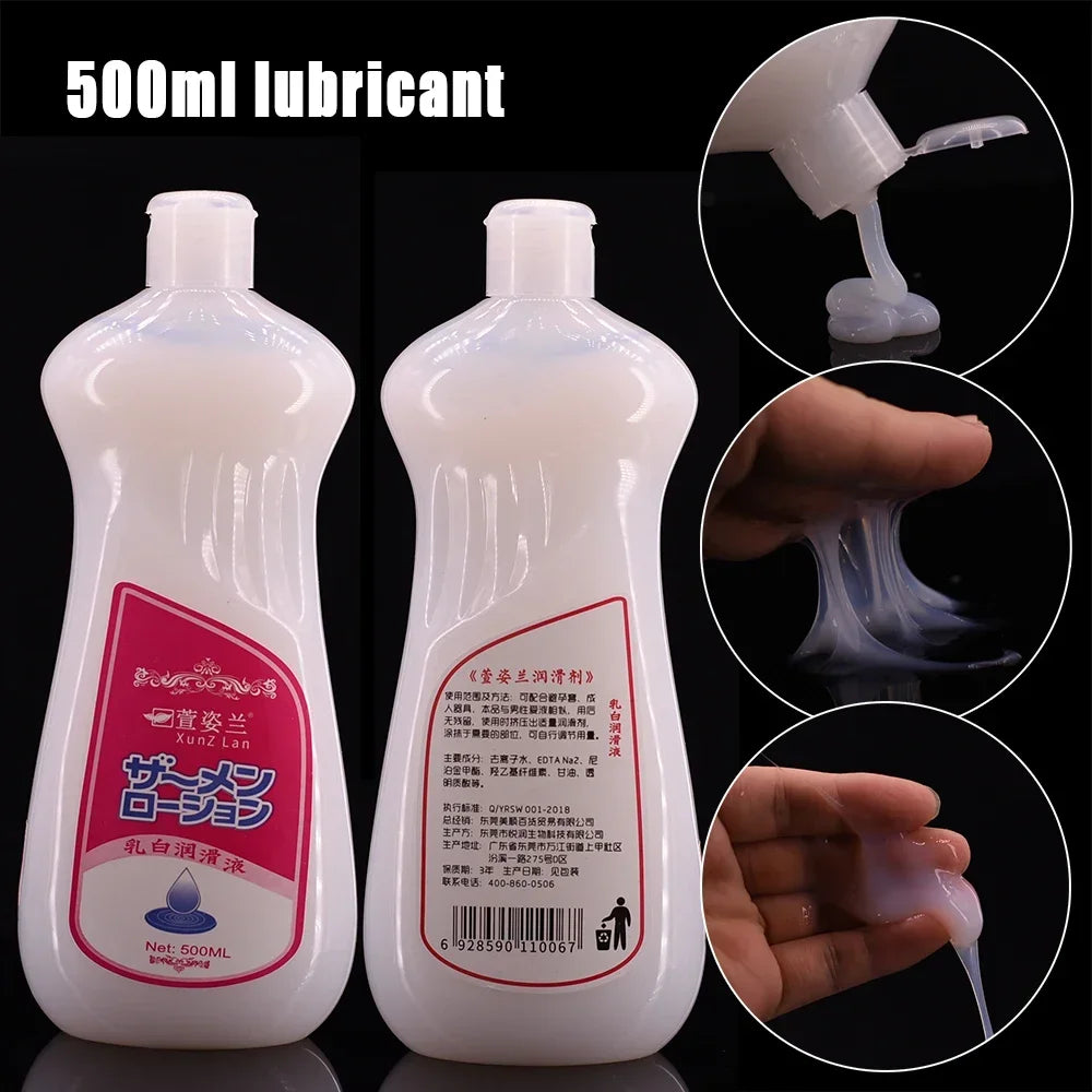 Simulated Semen Lubricant 500ML Viscous Water based Lubricant Massage Oil Anal Dick Penetration Ejaculation, Sexual Products