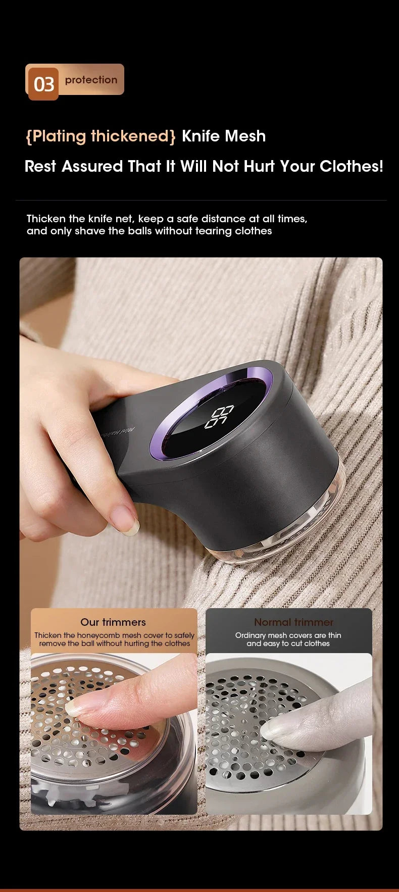 1PC Lint Remover for Clothing  Digital Electric Pellet Fluff Remover USB Rechargeable Fuzz Fabric Shaver Sweater Dropshipping