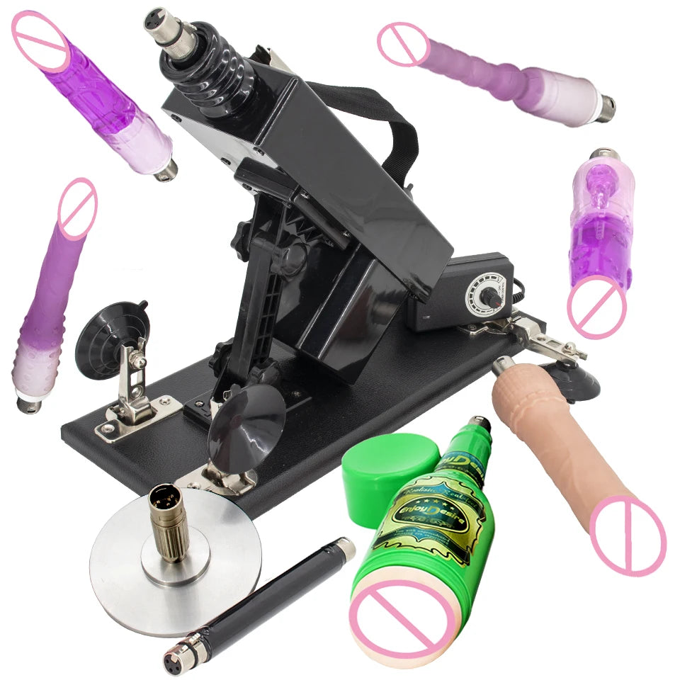 FREDORCH Sex Machines More Attachment Masturbating Pumping Sex Gun Adjustable with Dildo Couples Sex Toy Love Machine for Couple