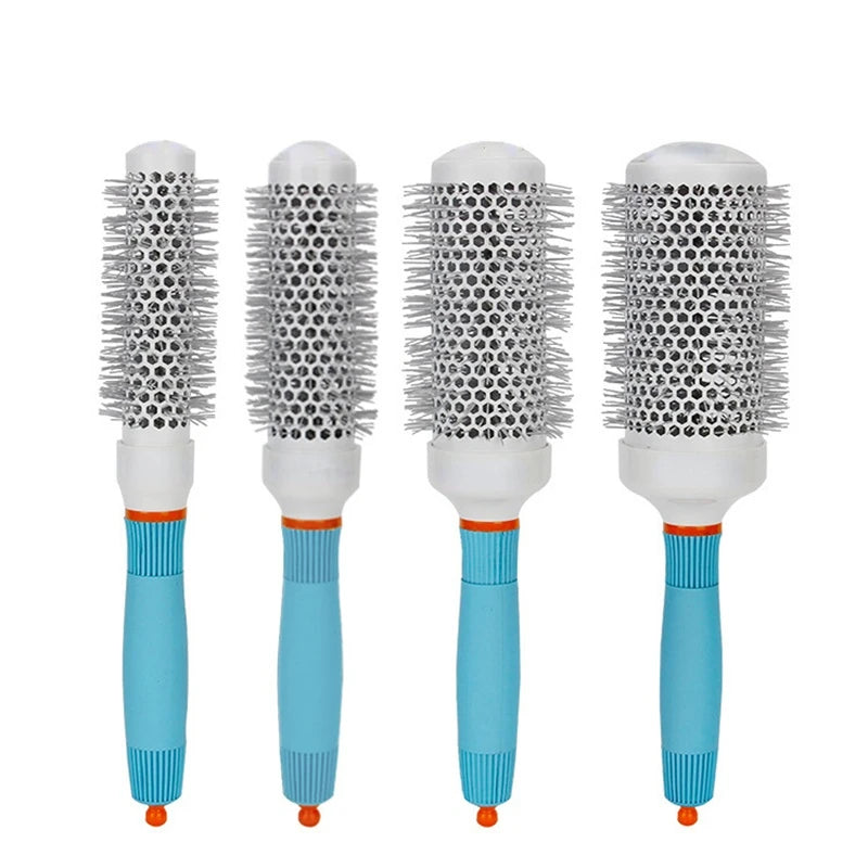 Hair Comb Professional Salon Hair Brush Hair Styling Hairbrush Hairdressing Comb Round Curly Hair Rollers Tools Blue