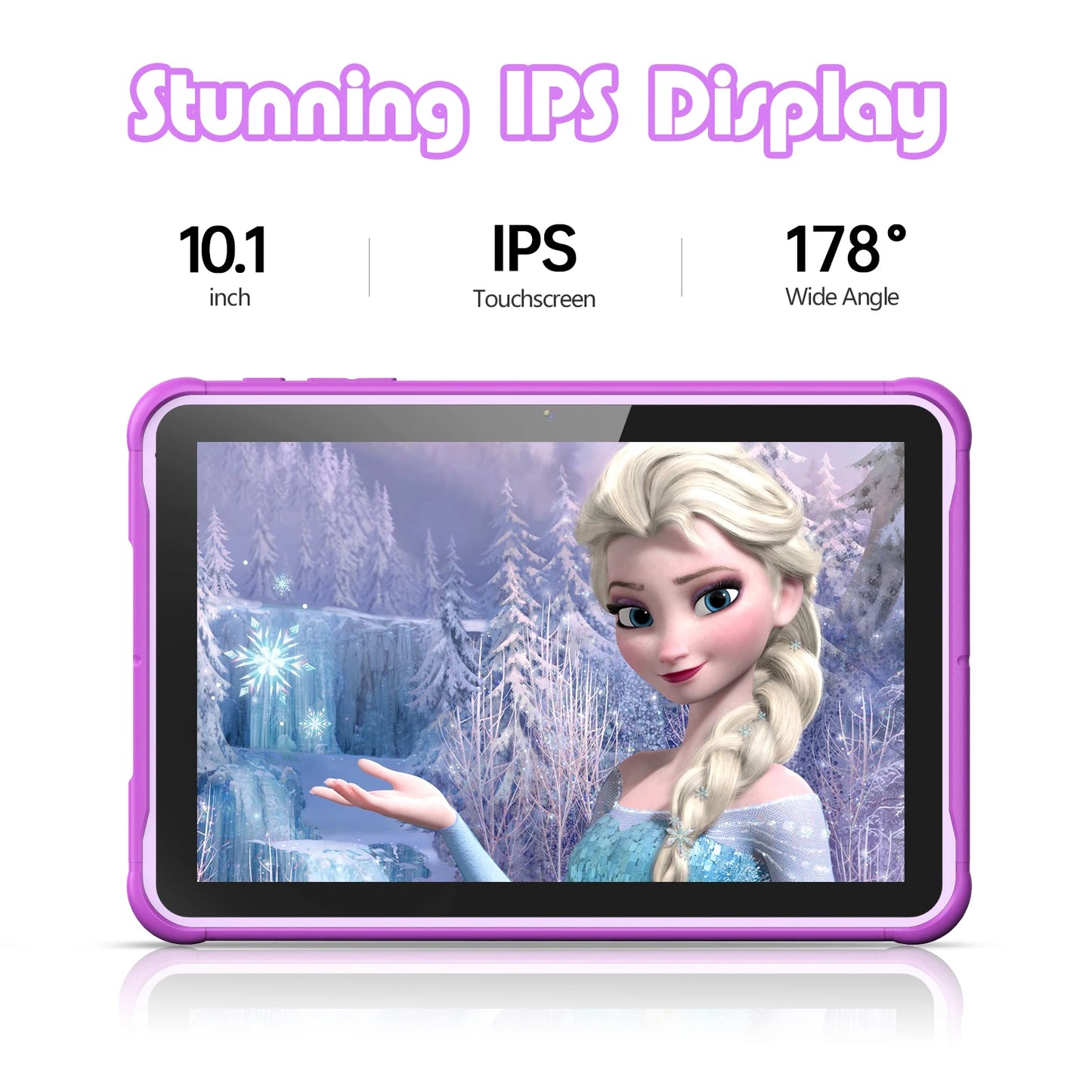 Pritom 10 Inch Kids Tablet Android 13 Go WIFI Quad Core Processor 2GB RAM 64GB ROM YouTube with Case