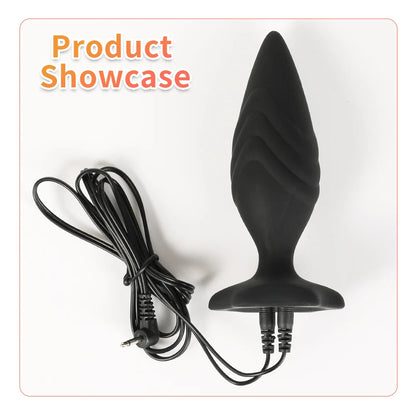 Electric Shocker Anal Butt Plug,E stim Electrosex Penis Ring ,Nipple Electrostimulation Cockring Chastity Cage E-stim Bdsm Toys