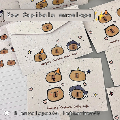 4 charming puppy and floral letter sets with envelopes - creative handwritten stationery for students, holidays, and birthdays