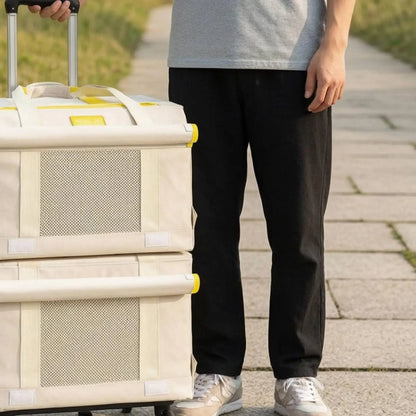 Travel Container Breathable Mesh Cat Bag Pet Carrier with Wheels Pet Moving Carrier for Transport of Cats