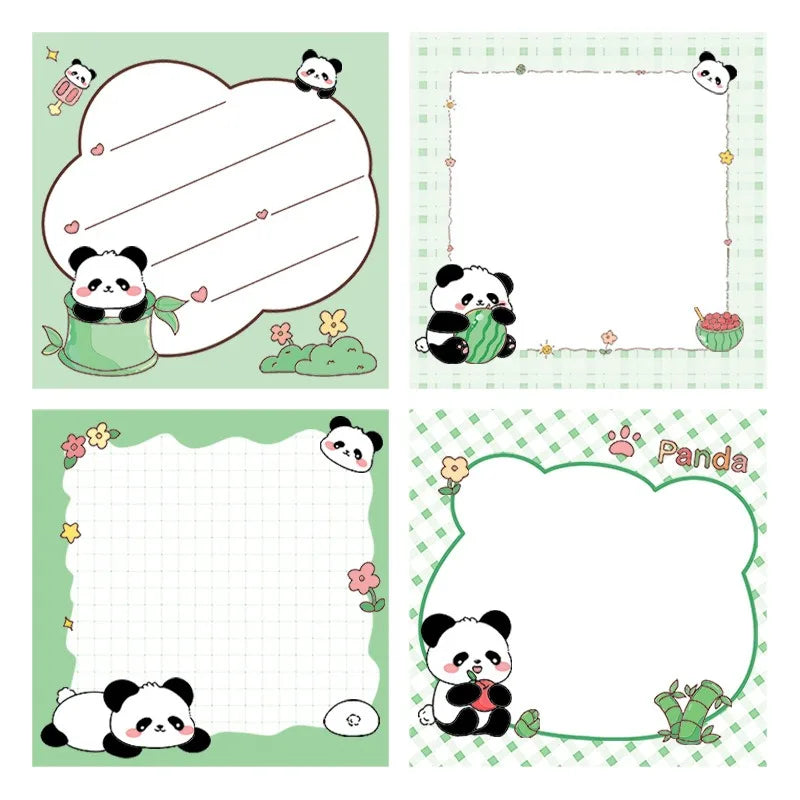 200sheets Panda Memo Pads Cute Animal Note Pads No Adhesive for Students Aesthetic Office School Supplies Bulk Notebook Labels