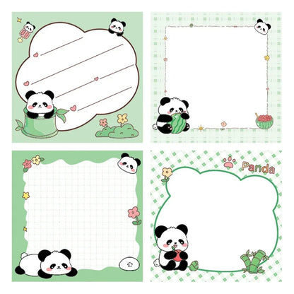 200sheets Panda Memo Pads Cute Animal Note Pads No Adhesive for Students Aesthetic Office School Supplies Bulk Notebook Labels