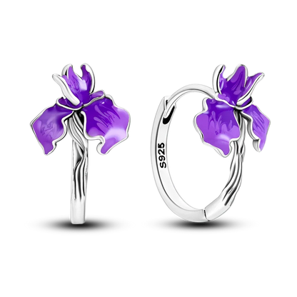 925 Sterling Silver Earrings Jewelry Hoop Flower Ear Studs Campanula Sparkling Pave Earring Wedding Gift For Women Anniversary