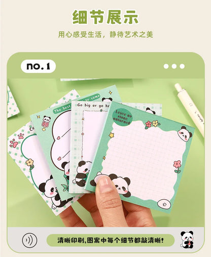 200sheets Panda Memo Pads Cute Animal Note Pads No Adhesive for Students Aesthetic Office School Supplies Bulk Notebook Labels