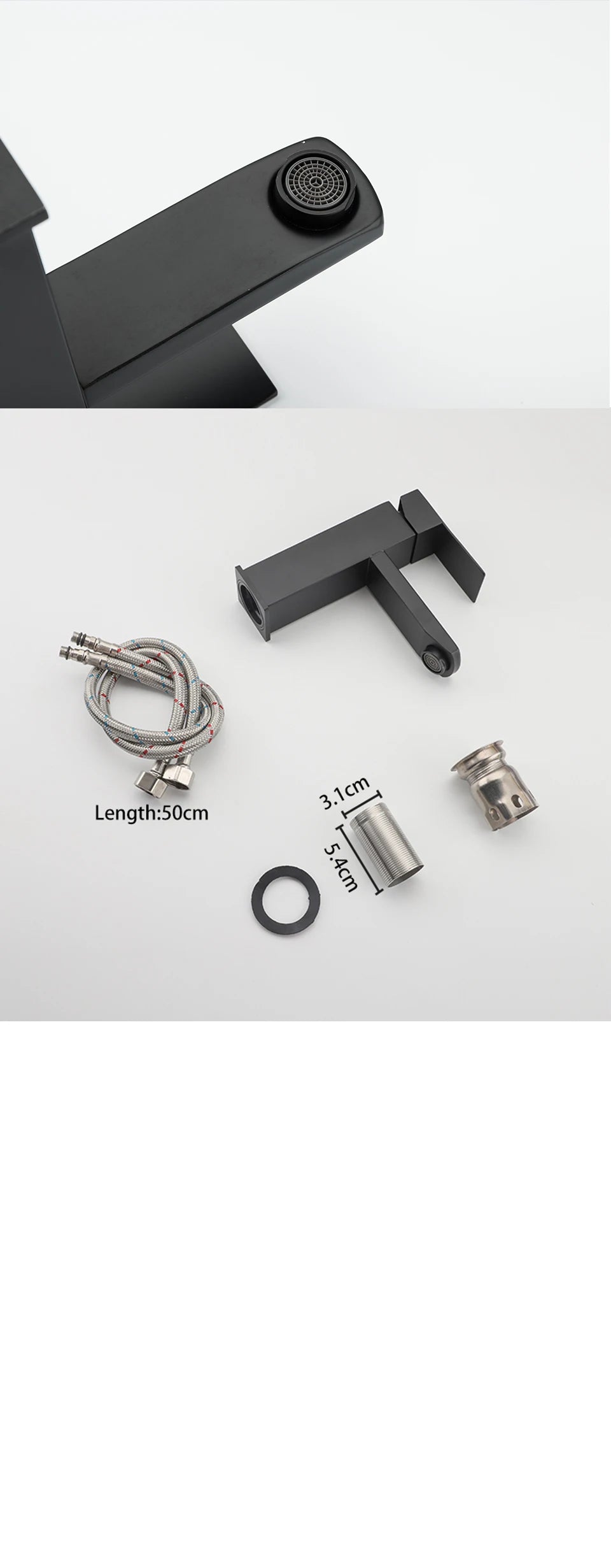 ULA G1/2 Basin Faucet Waterfall Bathroom Sink Faucet Hot Cold Water Mixer Tap Deck Mounted Bathroom Tap Crane Washbasin Tap