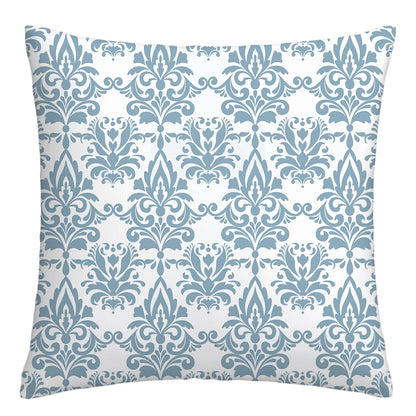 Lake blue white geometric linen pillowcase sofa cushion cover home decoration can be customized for you 40x40 45x45 50x50 60x60