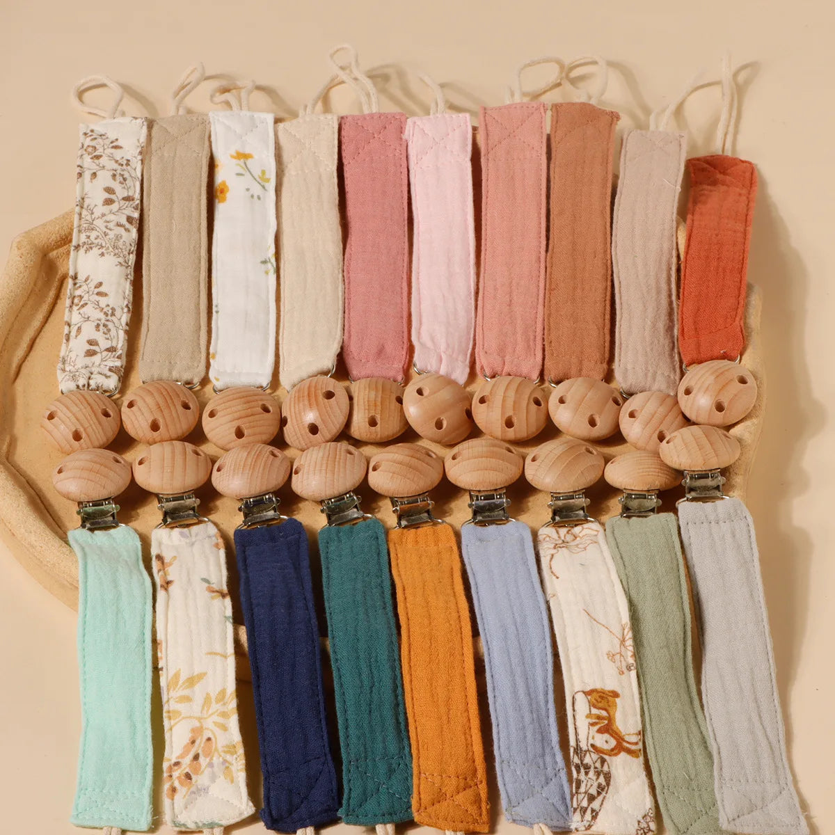 Baby Cute Printing Pacifier Clip Kid Beech Clip Cotton Holder Chain Nipple Bracket Holder For Newborn Gift Kids Toy Dummy Clip