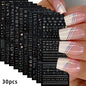 30 Sheets Christmas Nail Art Stickers Self Adhesive 3D White Snowflake Nail Decals Xmas Nail Supplies Christmas Manicure Sliders